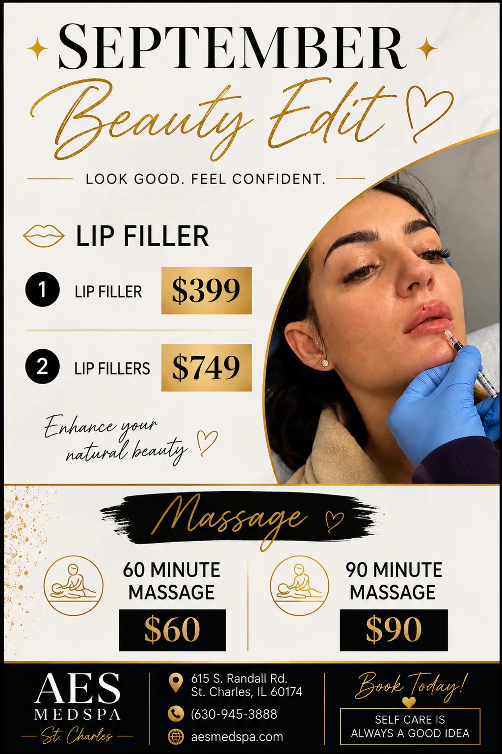 September Specials – Lip Filler and Massage at AES Med Spa